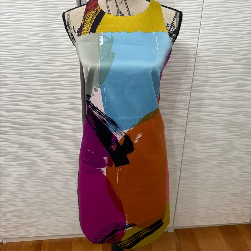 Ann Taylor Multicolor Abstract Mini Dress